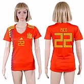 Women Spain 22 ISCO Home 2018 FIFA World Cup Soccer Jersey,baseball caps,new era cap wholesale,wholesale hats